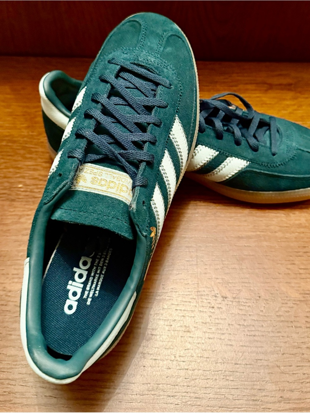 adidas Men’s Gazelle Suede Sneakers in Dark Green & White